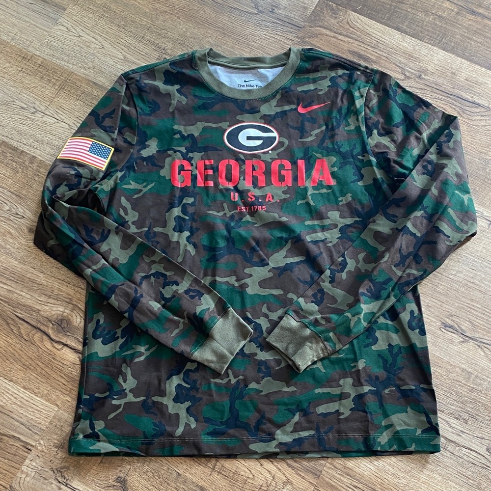Nike Georgia Bulldogs Olive Military Appreciation Long Sleeve Mens Large